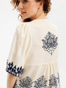 In Front Kjole Lotus 16695 - Navy 4