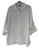 Qnuz Dolly Striped linen shirt - White