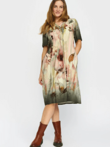 2 Biz Kjole Rhea.Ea25 - Khaki Flower