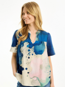 In front Bluse 16764 - Blue