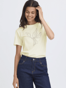 Fransa Frariella T-shirt 20617158 Whisper White – klassisk hvid basis tee med rund hals og korte ærmer 1