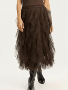 In Front Tyl Nederdel 16903 – Brun