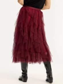 In front tyl nederdel - Burgundy1