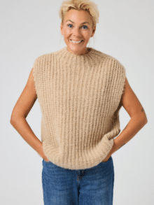 Lene Beier strik vest Lb6006 - Kaffepause - Sand