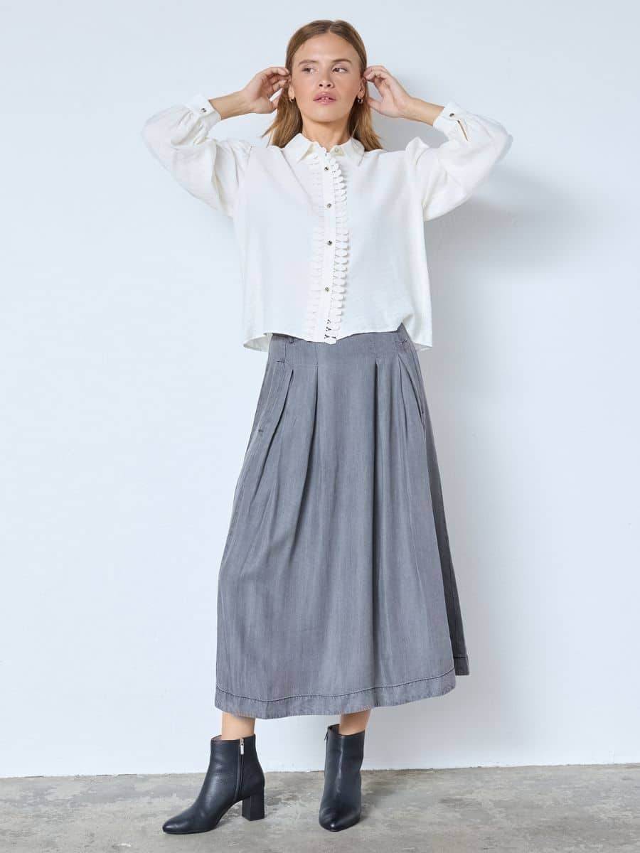 Co´couture Nederdel - LanceCC Anya Pleat Nederdel i White main image 1