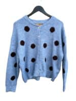 Boho Love Strikcardigan - Blue Dot2