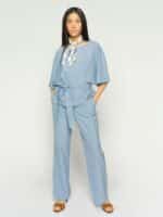 Mos Mosh bluse Rikas Roy - Light Blue3