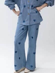 Qnuz Bukser Striped - Denim Dark