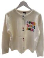 Qnuz Cardigan Good Things Ahead - Hvid