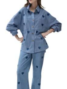 Qnuz Jakke Striped - Dark Denim