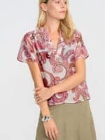 Costa Mani Bluse Daffodil - Pink Flower3