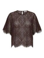 Co´Coture Bluse Leti Lace - Brun
