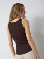 Co´Couture Claire Rib Top - Brun3
