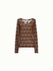 Imperial Mesh Blonde Bluse - Chokolade