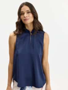 In Front Bluse Alexandra - Dark Blue