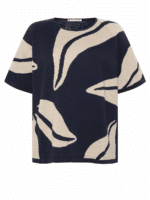 Mansted Levi strik Navy – blød og klassisk mørkeblå strikbluse fra Mansted