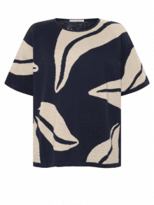 Mansted Levi strik Navy – blød og klassisk mørkeblå strikbluse fra Mansted