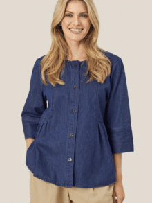 Masai jakke Juvilla - Farve Washed Denim detalje af stof og snit