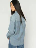 Mos Mosh Jakke Emm Flower - Light Denim2