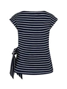 Red Button Bluse Terry Stripe - Navy1