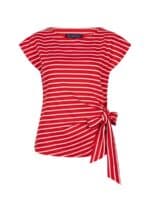 Red Button Bluse Terry Stripe - Rød
