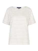 Red Button T-Shirt Terry Stripe - Pebble