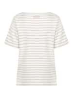 Red Button T-Shirt Terry Stripe - Pebble1
