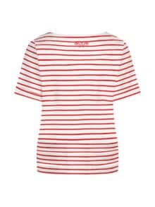 Red Button T-Shirt Terry Stripe - Rød1