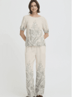 Fransa bluse Fradara 20617724 Sage Paisley damebluse med print grøn feminin og let 1