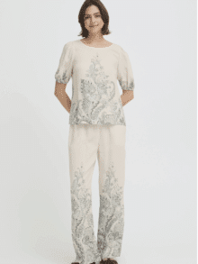 Fransa bluse Fradara 20617724 Sage Paisley damebluse med print grøn feminin og let 1