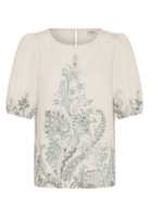 Fransa bluse Fradara 20617724 Sage Paisley damebluse med print grøn feminin og let