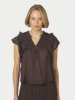 Neo Noir Bluse Jayla - Dark Brown2
