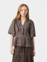 Neo Noir Evienne S Voile Top - Dark Brown2