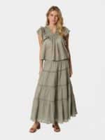 Neo Noir Nederdel Felicia - Olive Green4