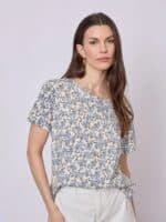 Red & Green T-Shirt Celina - Blue Pattern2