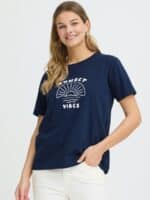Fransa Zelda T-shirt - Navy2