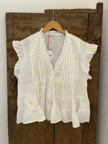 Not Sisters bluse Micado 26030 - Farve white yellow