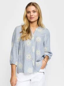 2-Biz Bluse Caro - Blue Stripe