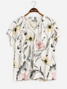 Fransa T-shirt Frseen Tee 6 - Pastel Yellow Floral