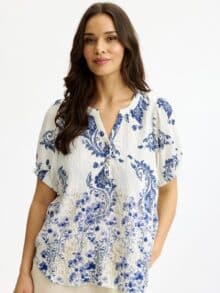 In Front Bluse Olivia - Blue1