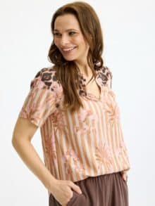In Front Nick Bluse - Caramel