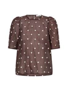 Co´Couture Dita Dot Bluse - Dark Brown