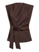 Co´Couture Luna Pleat Top - Dark Brown