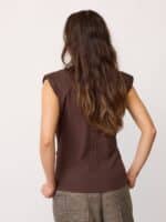 Co´Couture Luna Pleat Top - Dark Brown3