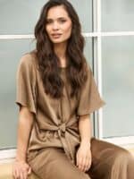 In Front Bluse Faye - Brown2
