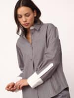 Co´Couture Penny Pin Skjorte - Mid Grey3