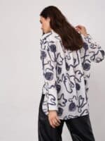 Co´Couture Skjorte Elric Flower - Navy3