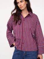 Co´Couture Skjorte Renee Check - Berry Red2