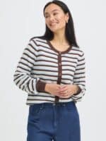 Fransa Caia Cardigan - Rain Drum2