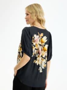 In Front Linse Bluse - Black1
